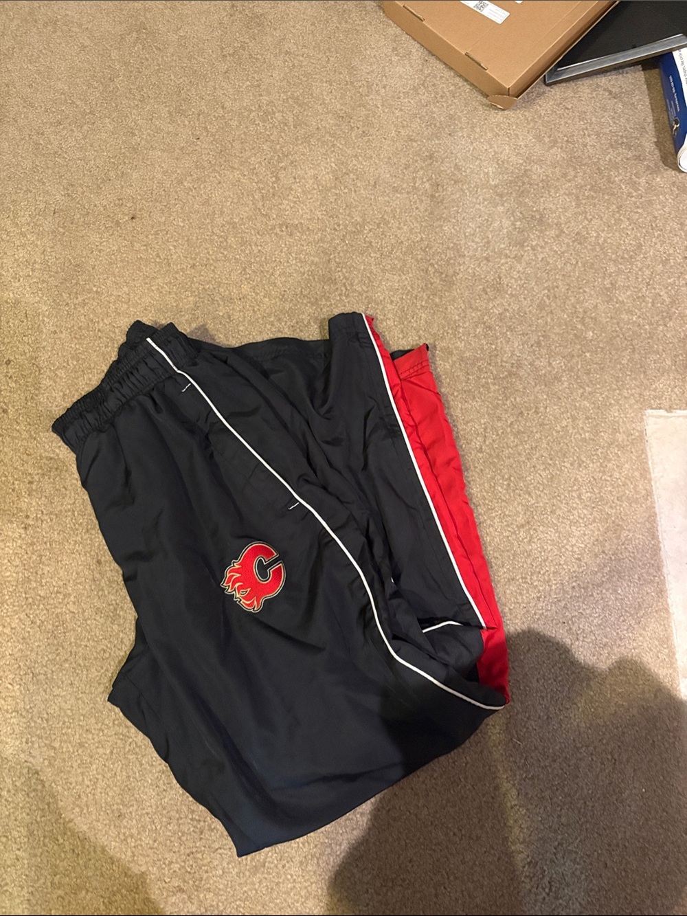 Calgary Flames Black and Red Athletic Pants